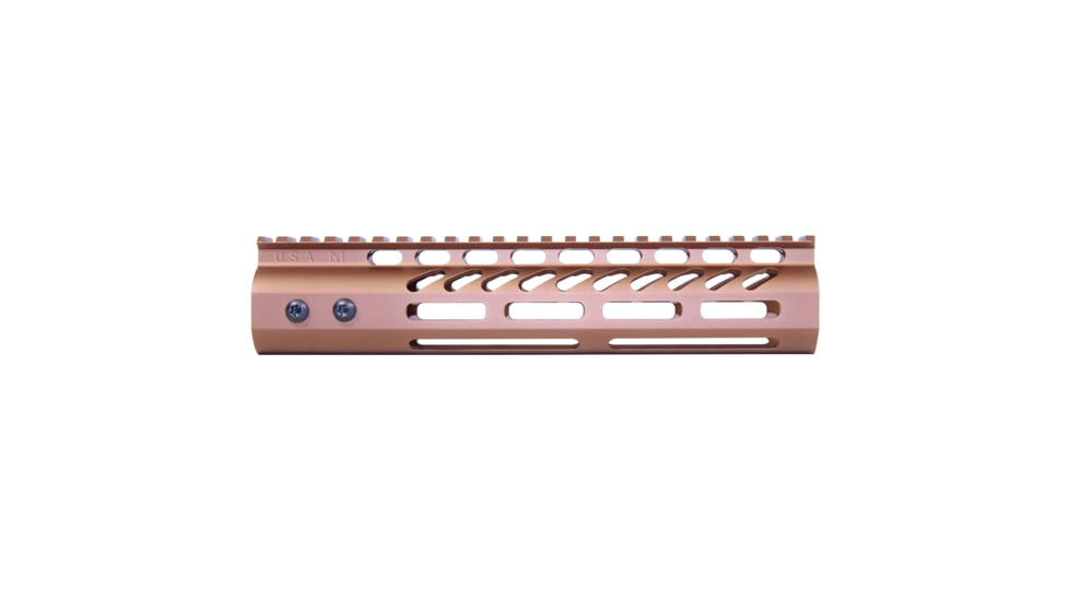 Guntec USA Ultra Lightweight Thin M-LOK System Free Floating Handguard w/Monolithic Top Rail, 9in, Bronze, GT-9MLK-BRZ