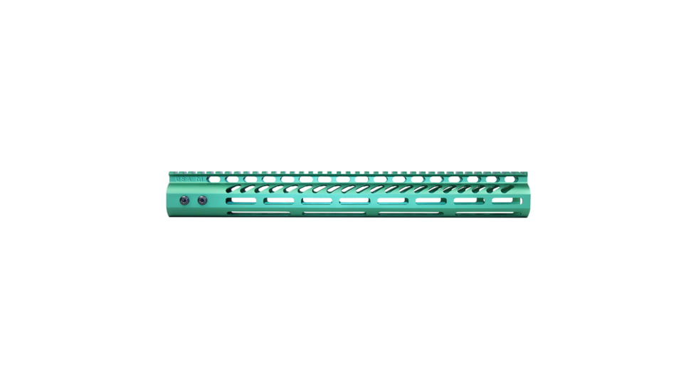 Guntec USA Ultra Lightweight Thin M-LOK System Free Floating Handguard With Monolithic Top Rail, Anodized Irish Green, 15in, GT-15MLK-IG