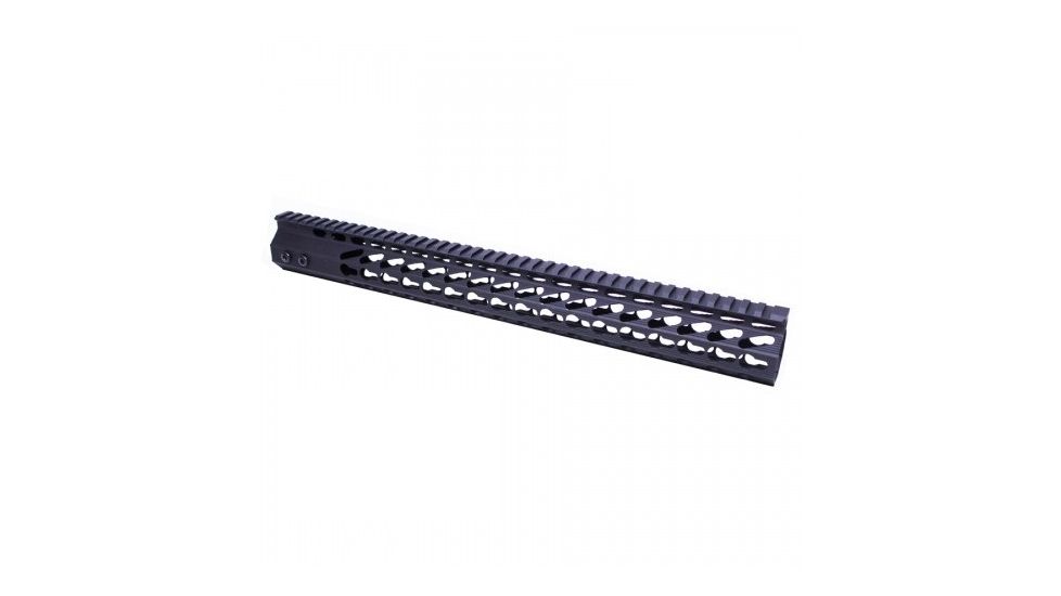Guntec USA Ultra Slimline Free Floating Handguard, Octagonal, Monolithic Top Rail, 5-Sided KeyMod, 16.5 inch, Black GT-16.5JKO