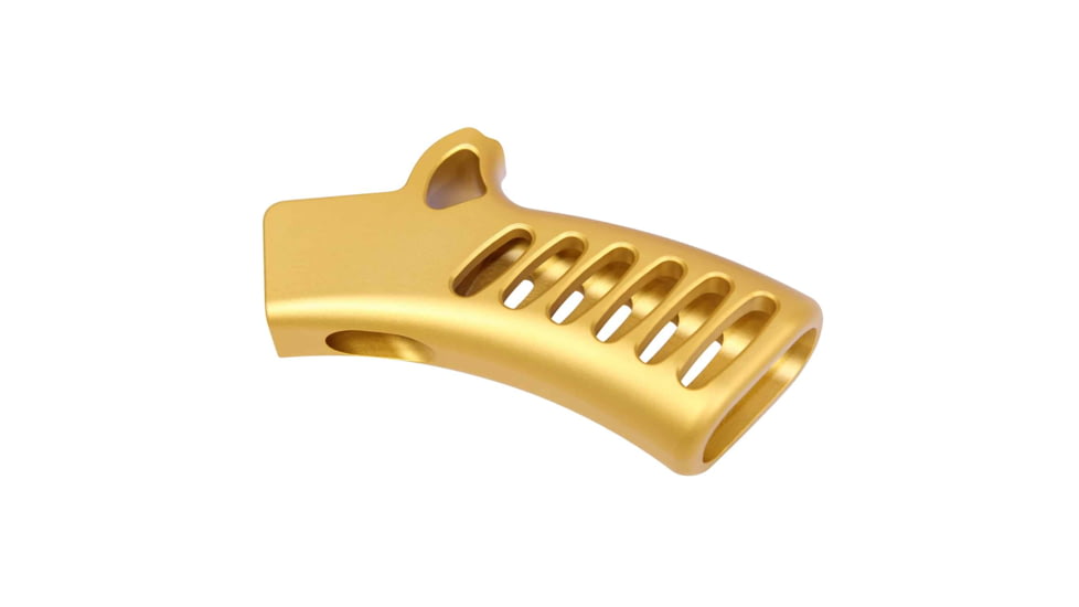 Guntec USA Ultralight Series Skeletonized Aluminum Featureless Grip, Anodized Gold, ULS-FG-GOLD