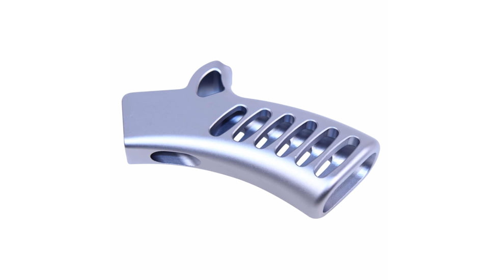 Guntec USA Ultralight Series Skeletonized Aluminum Featureless Grip, Anodized Grey, ULS-FG-GREY