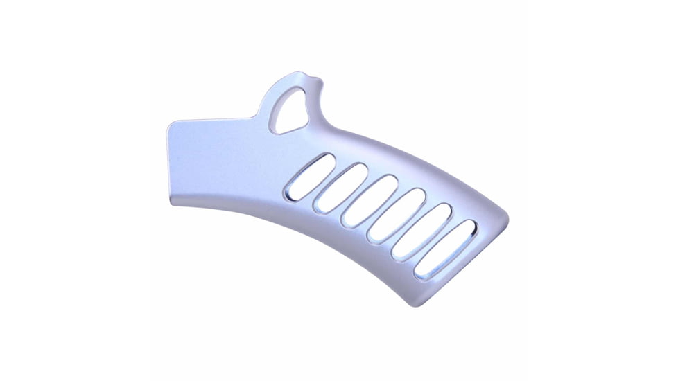 Guntec USA Ultralight Series Skeletonized Aluminum Featureless Grip, Anodized Grey, ULS-FG-GREY