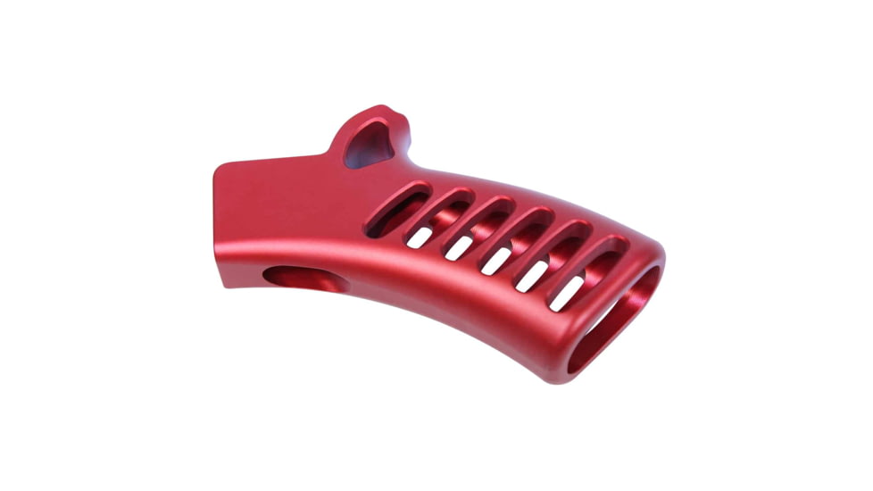 Guntec USA Ultralight Series Skeletonized Aluminum Featureless Grip, Anodized Red, ULS-FG-RED