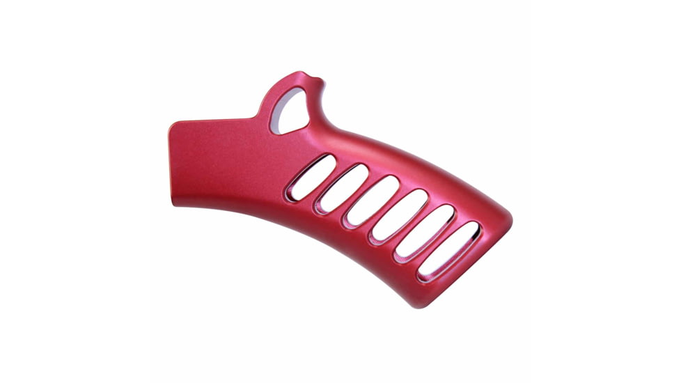 Guntec USA Ultralight Series Skeletonized Aluminum Featureless Grip, Anodized Red, ULS-FG-RED