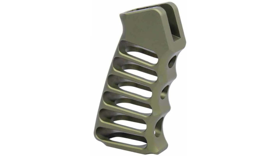 Guntec USA Ultralight Series Skeletonized Aluminum Pistol Grip, Anodized Green, ULS-PG-GREEN