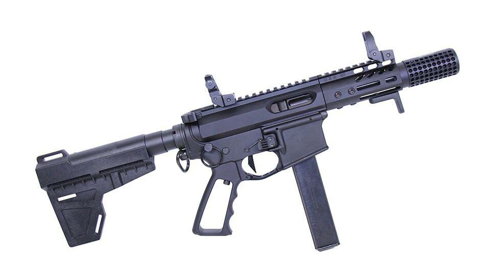 Guntec USA Ultralight Series Skeletonized Aluminum Pistol Grip, Gen 2, Anodized Black, ULS-PG-G2