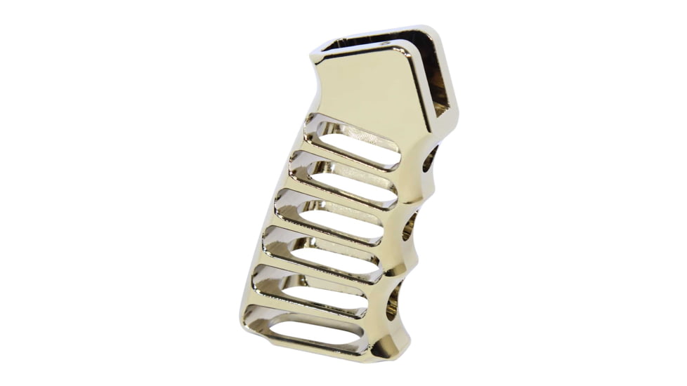 Guntec USA Ultralight Series Skeletonized Aluminum Pistol Grip, Gold Plated, ULS-PG-GLD