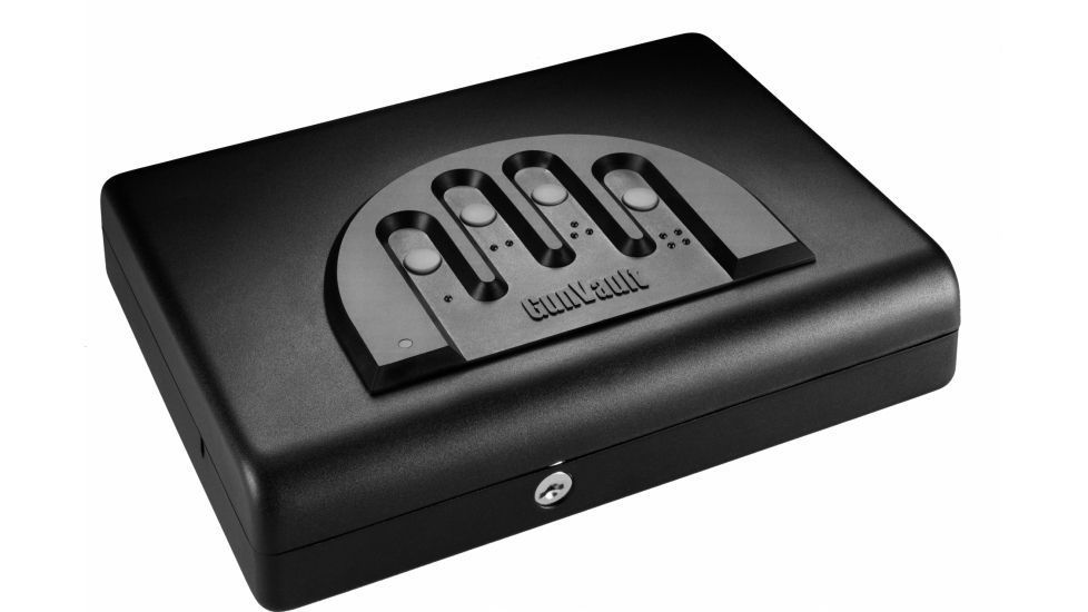 GunVault Microvault Portable Pistol Safe, Keypad Entry, 1x9V Battery, Black, MV500-STD