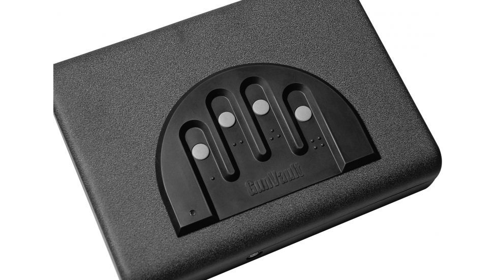 GunVault Microvault Portable Pistol Safe, Keypad Entry, 1x9V Battery, Black, MV500-STD