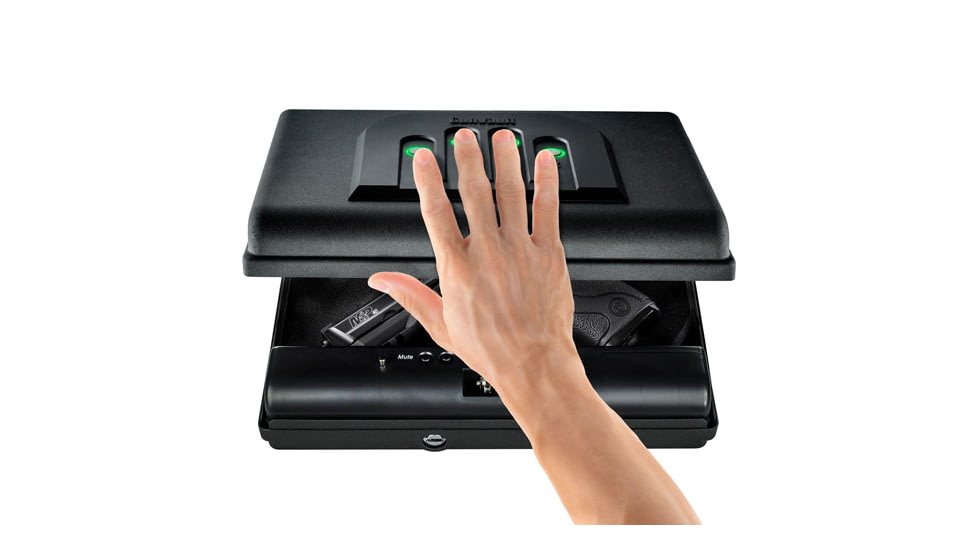 Gunvault MV55019 MicroVault 550 Gun Safe, Illuminated Keypad, Manual Key, MV550-19