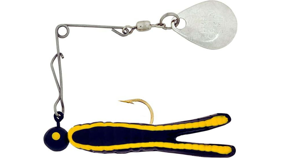 H&amp;H Lure Company Cajun King Spin, Black/Yellow Stripe, Nickel Blade, 1/4oz, CKS-17N