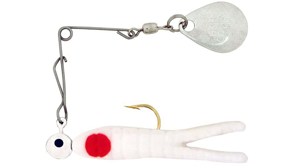 H&amp;H Lure Company Cajun King Spin, White/Red Dot, Nickel Blade, 1/4oz, CKS-13N