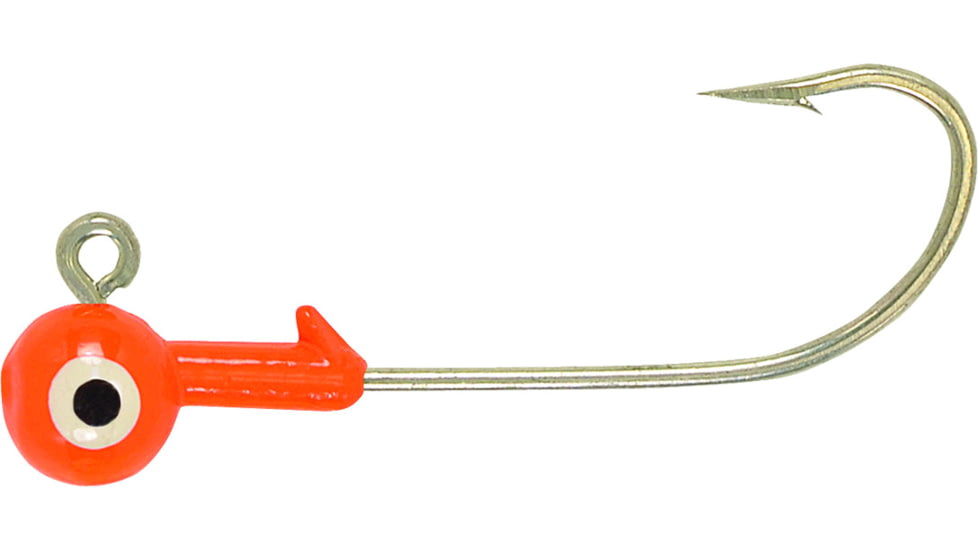 H&amp;H Lure Company Cocahoe Round SW Jighead, 1/4 oz, 2/0 Hook, Orange 10/Pack, C1410-04