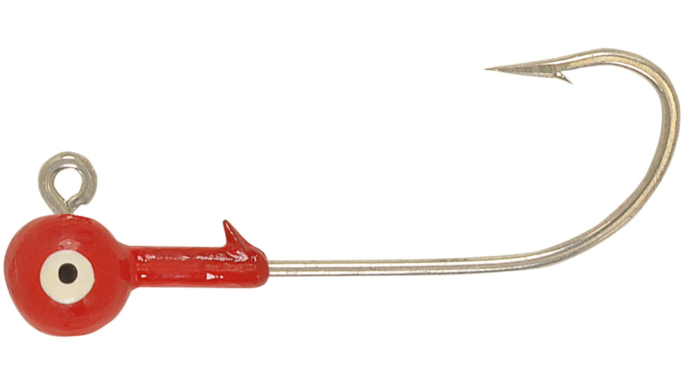 H&amp;H Lure Company Cocahoe Round SW Jighead, 1/8 oz, 1/0 Hook, Red 10/Pack, C1810-01