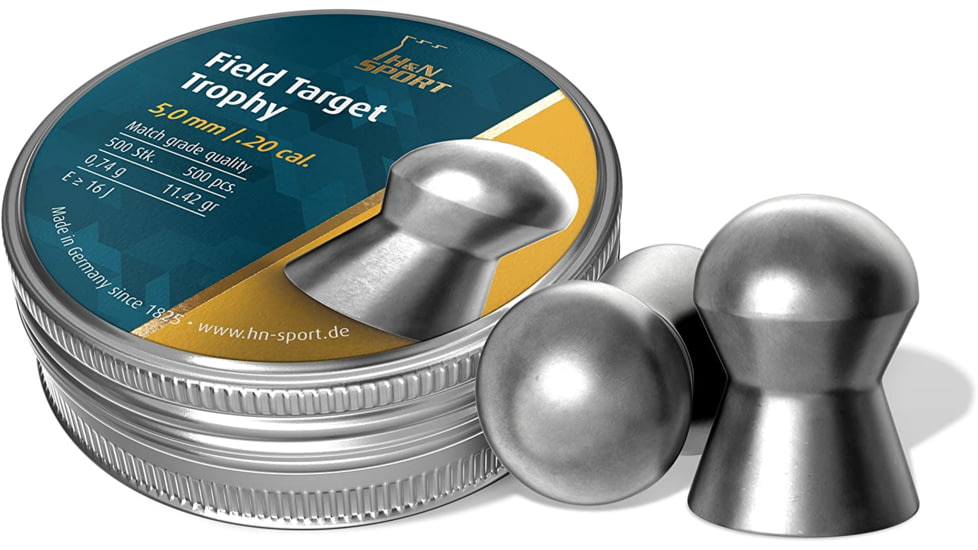 H&amp;N Sport Field Target Trophy .20 Caliber 11.42 Grain Air Rifle Pellets, 500 Rounds, Silver, Small, 92105000005