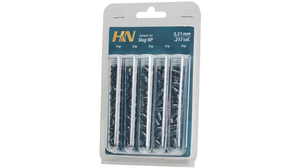 H&amp;N Sport Sampler Hunting Pellets .25 Caliber 25 Types Air Rifle Pellets, 150 Rounds, Silver, Small, 99996350005