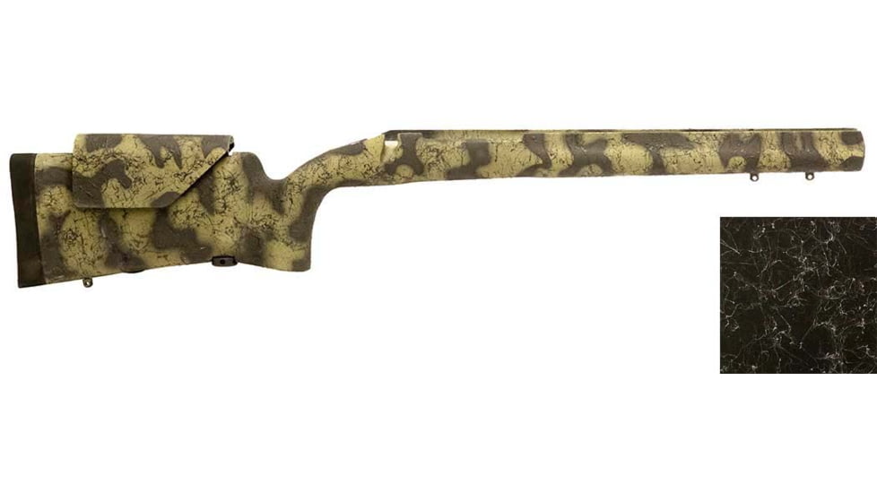 H-S Precision Remington 700 BDL Varmint Adjustable Cheek Piece Rifle Stock, Carbon Fiber Barrel Contour, Vertical Grip, SA, RH, Black/Grey, 32.3in O.A.L., 13.5in L.O.P., PSL155-Black/Grey