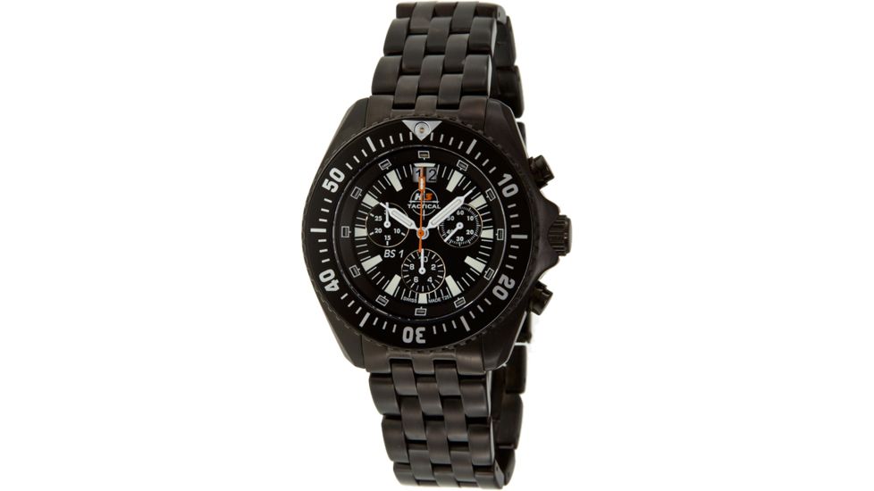 H3 Tactical H3.15225 Commander Mens Watch - Black Dial, Black Bezel, Black Bracelet, Timer 