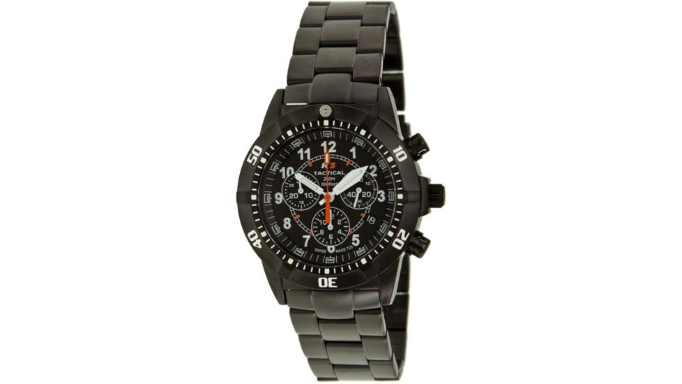 H3 Tactical H3.322221.09 Commander Mens Watch - Black Dial, Black Bracelet, Timer