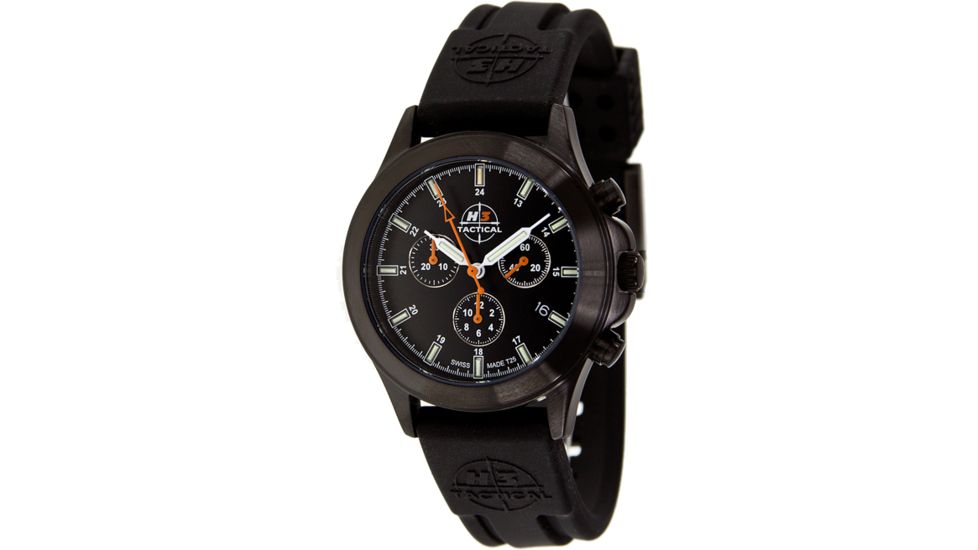 H3 Tactical H3.722231.09 Trooper Mens Watch - Black Rubber Band, Black Case, Timer