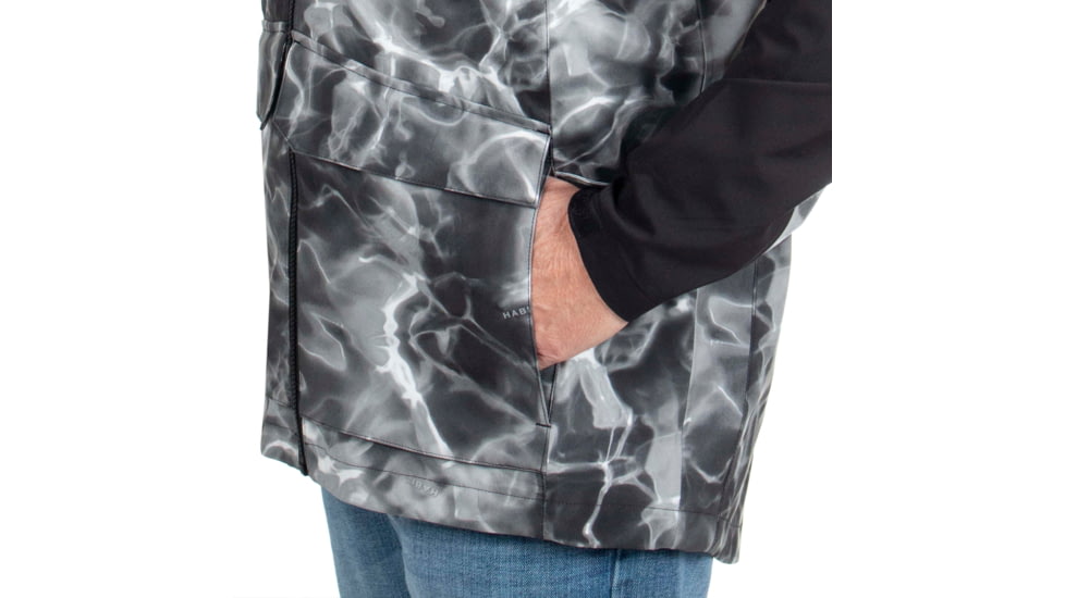 Habit Anglers Bluff Rain Jacket, Habit Gray Waves/Black, Extra Large, RS10032-O-8-6-XL-4G5