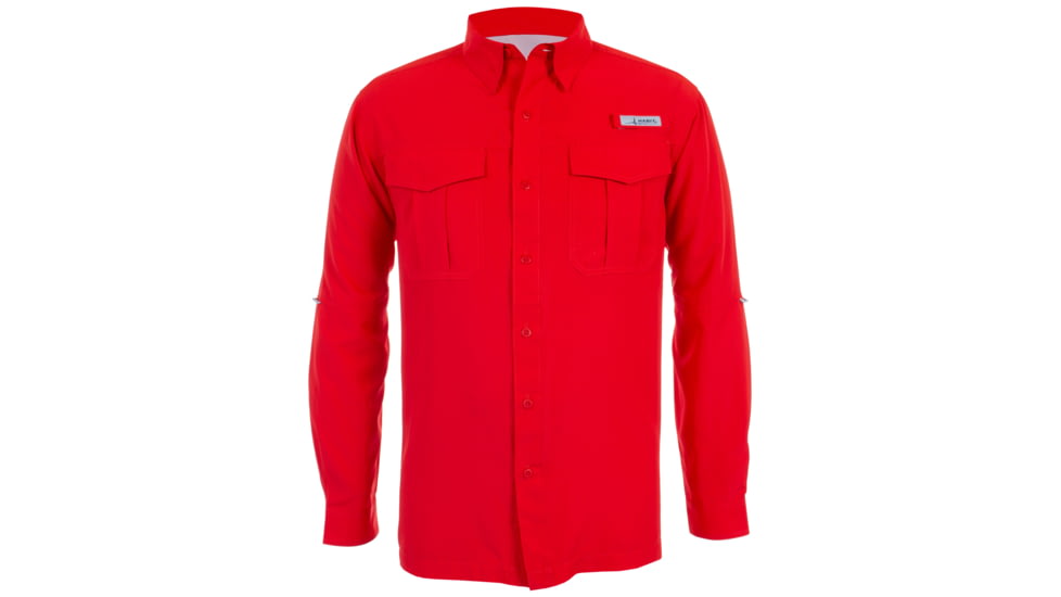 Habit Belcoast River Guide Long Sleeve Fishing Shirt - Mens, Fiery Scarlet, Extra Large, TS1348-8A0-XL
