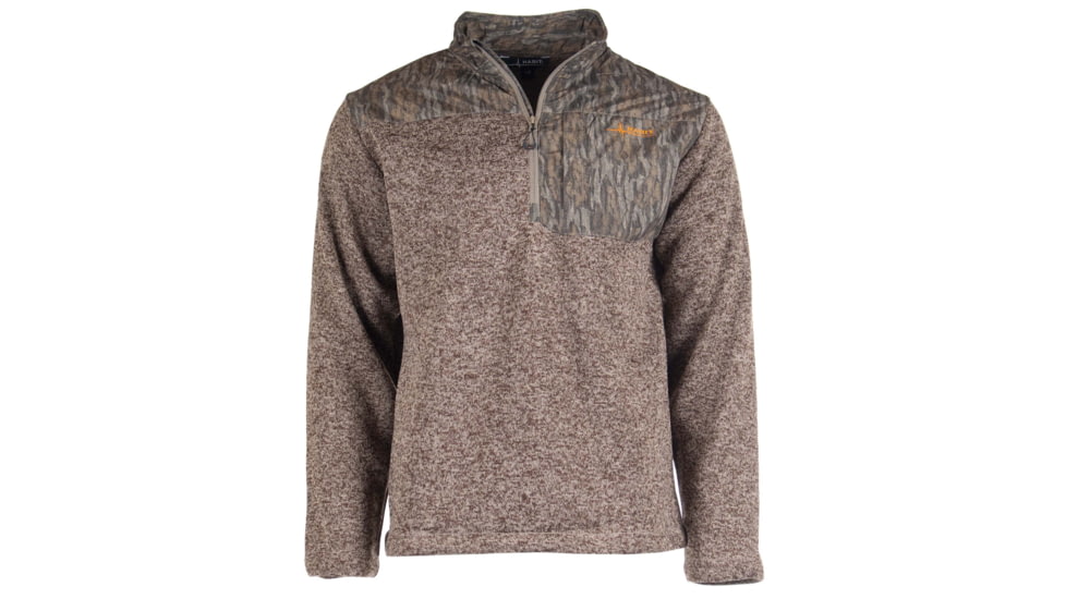 Habit Crater Valley 1/4 Zip Sweater - Mens, Fleece, Mossy Oak New Bottomland, Medium, FJ10083-M-8-6-M-3H7