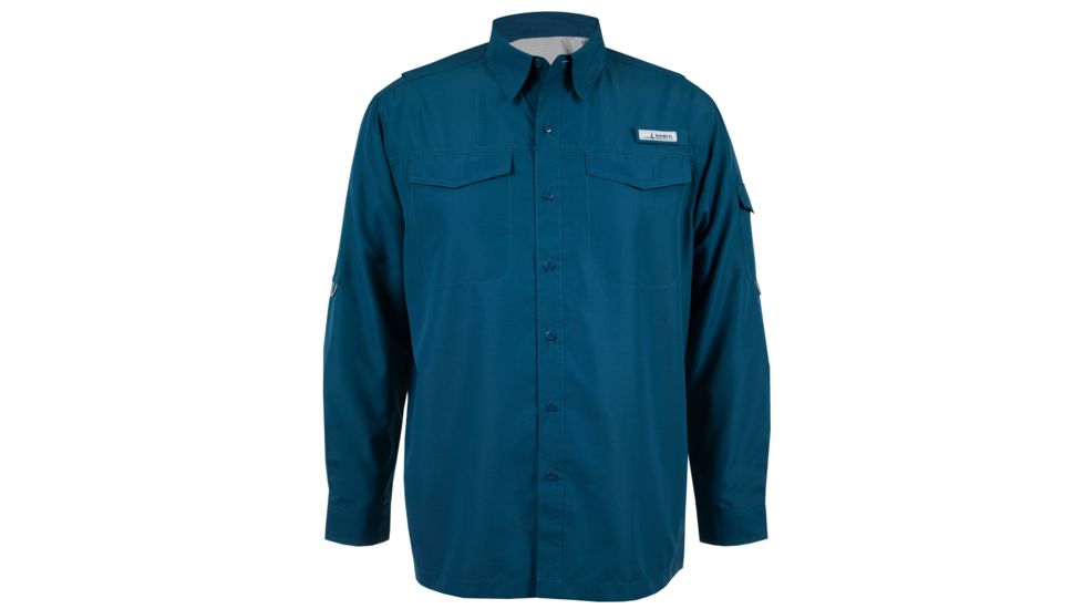 Habit Long Sleeve River Shirt - Mens, Blue Coral, Extra Large, TS1373-5A6-XL