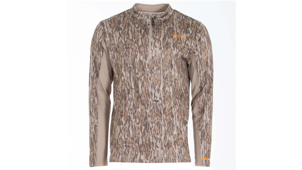 Habit Midweight 1/4 Zip Base Layer - Mens, Mossy Oak New Bottomland / Timber Wolf, Extra Large, BL10021-M-8-6-XL-3D6