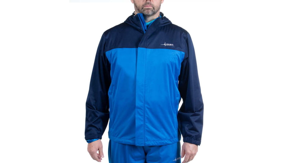 Habit Roaring Springs Packable Rain Jacket - Mens, 2-Tone Peacoat-Marlin blue, Extra Large, RS10007-1E4-XL