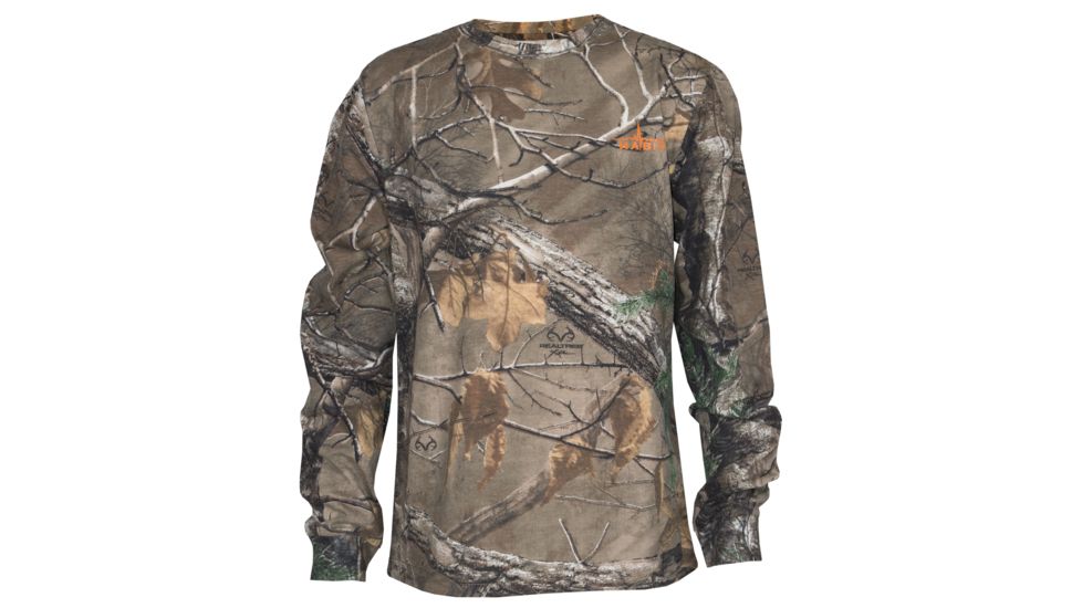 Habit Youth Bear Cave Long Sleeve Camo CVC Tee - Unisex, Realtree Xtra, Small, TS1321-183-YS