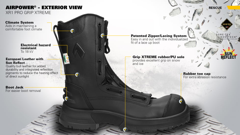 HAIX Airpower XR1 Pro Grip Xtreme Boot - Mens, 11US, Wide, Black, 11, 605132W-11