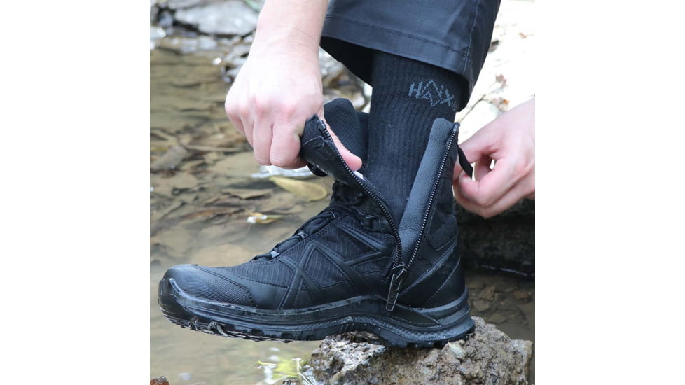 HAIX Black Eagle Athletic 2.0 Tactical High Side Zip Boots - Mens, Black, 10, Wide, 330004W-10