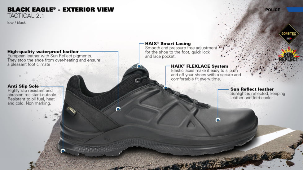 HAIX Black Eagle Tactical 2.0 Low Shoe - Mens, Black, 9.5, 340001W-9.5