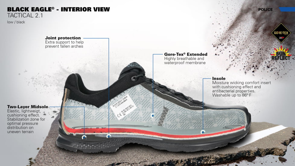 HAIX Black Eagle Tactical 2.0 Low Shoe - Mens, Black, 9.5, 340001W-9.5