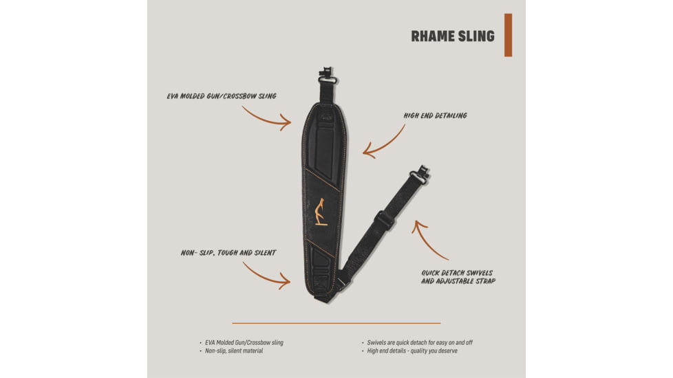 HALF RACK Rhame Sling, Black/Orange, Medium, HR1150