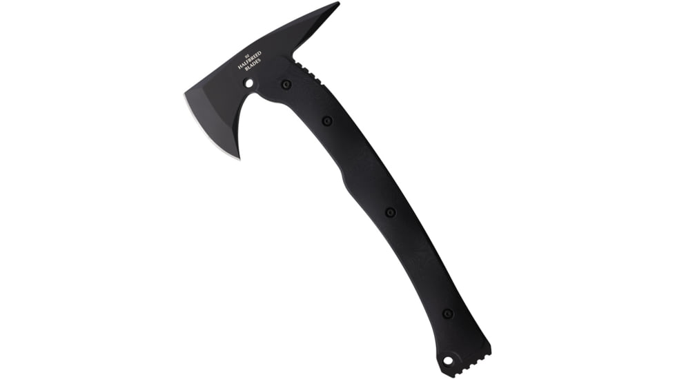 Halfbreed Blades Large Rescue Axe, 6.25 black Teflon coated K110 tool steel axe head, Black G10 handle, LRA-01 BLK