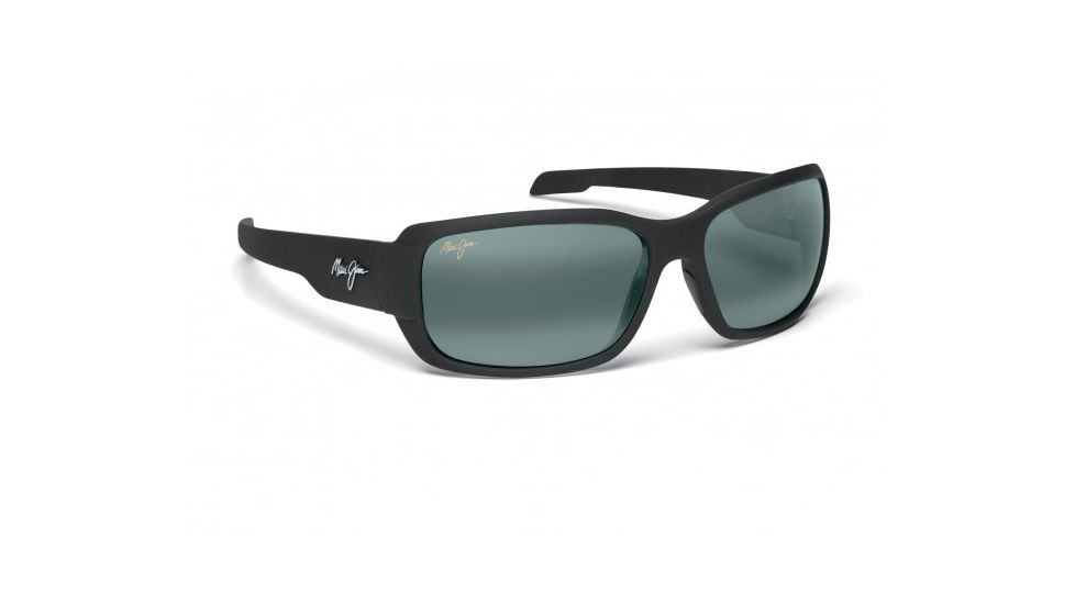 Maui Jim Hamoa Beach Sunglasses w/ Matte Black Rubber Frame and Neutral Grey Lenses - 226-2M, Quarter View