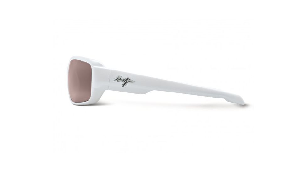 Maui Jim Hamoa Beach Sunglasses w/ White Pearl Frame and Maui Rose Lenses - R226-05, Side View