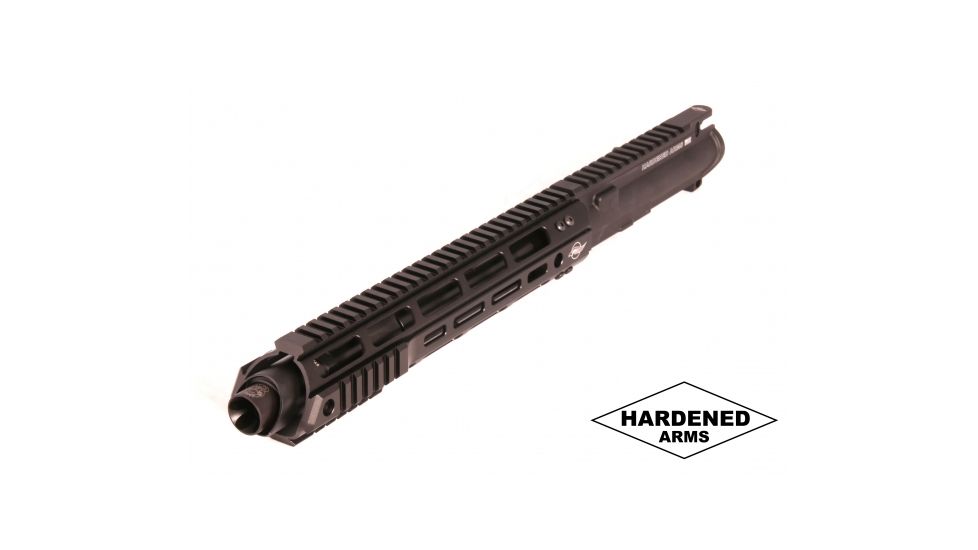 Hardened Arms Upper Receiver Assembly, AR-15, .300 Blackout, 10.5 inch Barrel, HBAR Profile, Pistol Length, 1/8 Twist, 5/8x24 Thread, 12 inch Talon Handguard, Linear Muzzle Compensator, Black upp0203