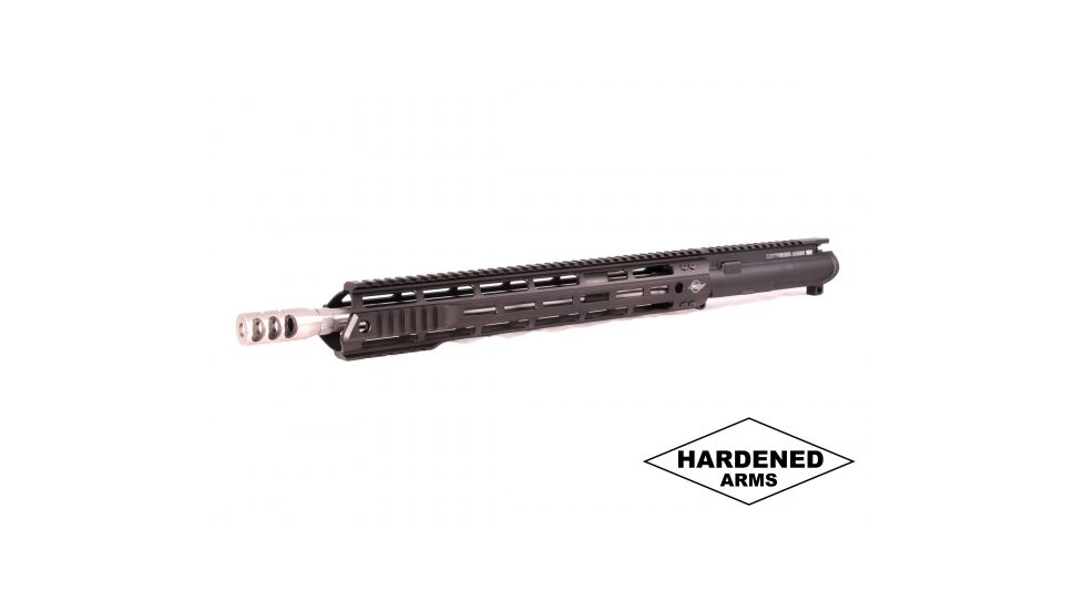 Hardened Arms Upper Receiver Assembly, AR-15, .300 Blackout, 16 inch Barrel, HBAR Profile, Pistol Length, 1/8 Twist, 5/8x24 Thread, 15 inch Talon Handguard, Short Comp Muzzle Brake, Black upp0220