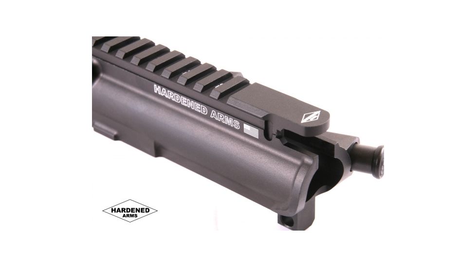 Hardened Arms Upper Receiver Assembly, AR-15, .300 Blackout, 8.5 inch Barrel, HBAR Profile, Pistol Length, 1/8 Twist, 5/8x24 Thread, 10 inch Scorpion Handguard, SMC Muzzle Brake, Black upp0213