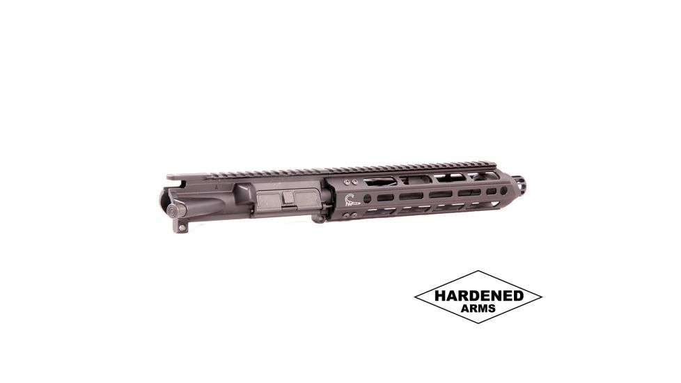 Hardened Arms Upper Receiver Assembly, AR-15, .300 Blackout, 8.5 inch Barrel, HBAR Profile, Pistol Length, 1/8 Twist, 5/8x24 Thread, 10 inch Scorpion Handguard, SMC Muzzle Brake, Black upp0213