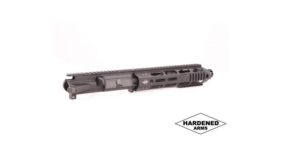 Hardened Arms Upper Receiver Assembly, AR-15, .300 Blackout, 8.5 inch Barrel, HBAR Profile, Pistol Length, 1/8 Twist, 5/8x24 Thread, 10 inch Talon Handguard, SMC Muzzle Brake, Black upp0212