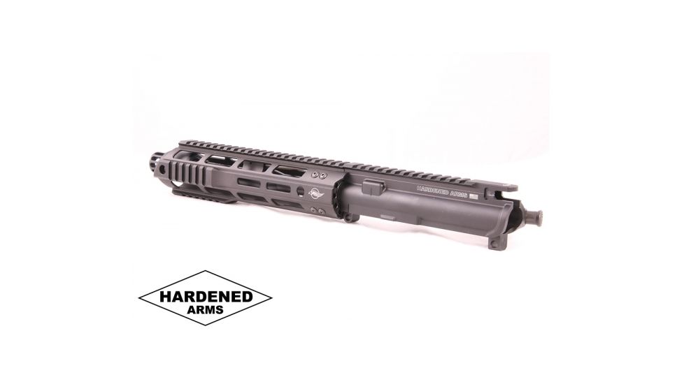 Hardened Arms Upper Receiver Assembly, AR-15, .300 Blackout, 8.5 inch Barrel, HBAR Profile, Pistol Length, 1/8 Twist, 5/8x24 Thread, 10 inch Talon Handguard, SMC Muzzle Brake, Black upp0212