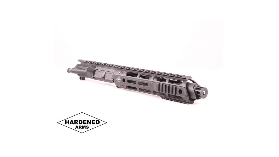 Hardened Arms Upper Receiver Assembly, AR-15, .300 Blackout, 8.5 inch Barrel, HBAR Profile, Pistol Length, 1/8 Twist, 5/8x24 Thread, 10 inch Talon Handguard, SMC Muzzle Brake, Black upp0212