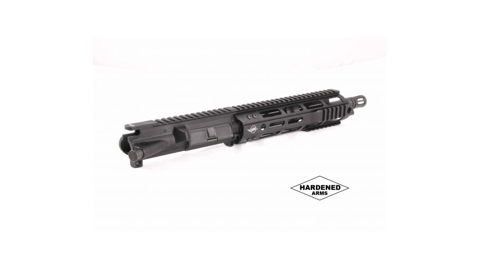 Hardened Arms Upper Receiver Assembly, AR-15, .300 Blackout, 8.5 inch Barrel, HBAR Profile, Pistol Length, 1/8 Twist, 5/8x24 Thread, 7 inch Talon Handguard, A2 Flash Hider, Black upp0209