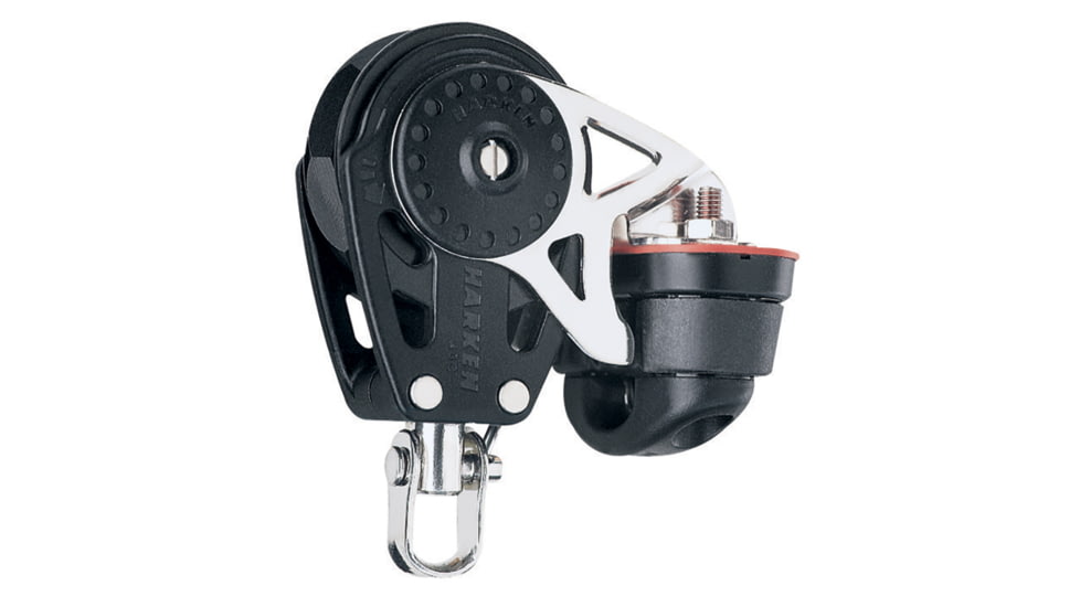 Harken 40mm Carbo Single Ratchet Block w/Swivel Becket &amp; Cam Cleats, 2610