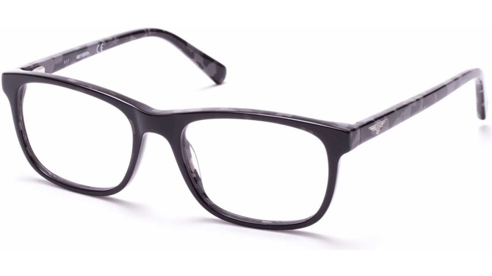 Harley Davidson Eyewear HD0135T Eyeglass Frames - Shiny Black Frame, Shiny Black Lenses, 49 mm Lens Diameter HD0135T49001