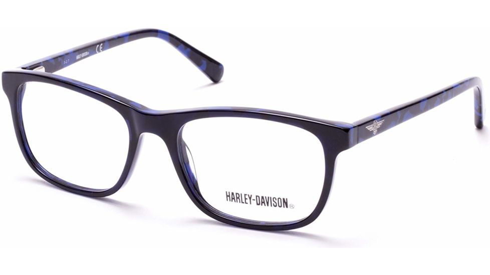 Harley Davidson Eyewear HD0135T Eyeglass Frames - Shiny Blue Frame, Shiny Blue Lenses, 49 mm Lens Diameter HD0135T49090